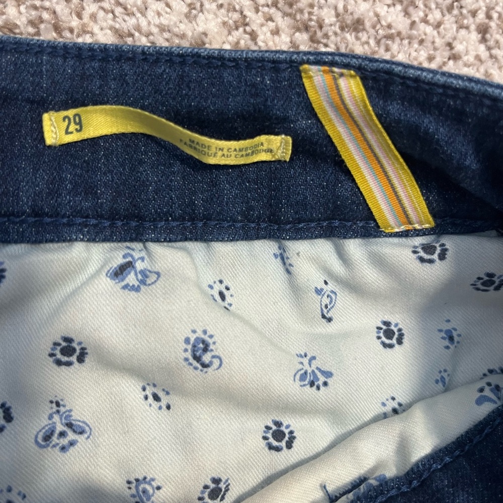 Maeve Anthropologie Jeans Sz 29 Dark Wash Straight Leg Mid Rise Denim - Picture 4 of 14